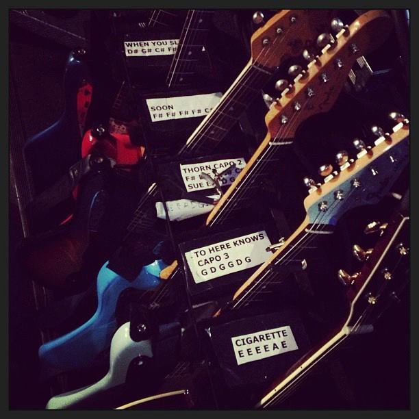 Kevin Shield’s different jazzmasters and jaguars in their different tunings