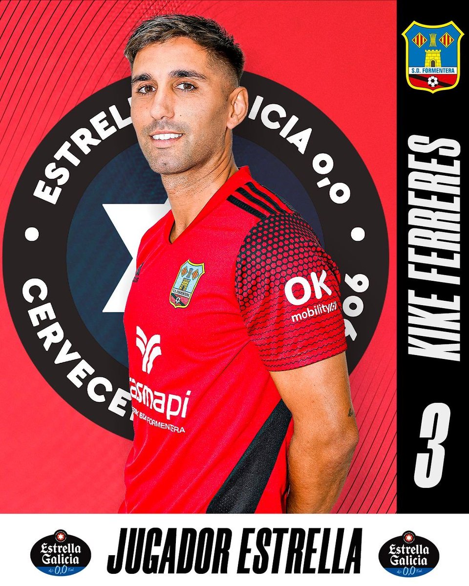 🌟 El jugador ESTRELLA de la jornada és Kike Ferreres.

Pel seu desplegament físic i aportació a l'equip en el difícil partit contra el Torrent 

Bona feina, <a href="/kikeferreres3/">kike ferreres 3</a> ❤️🖤

Patrocinat per <a href="/estrellagalicia/">Estrella Galicia</a>