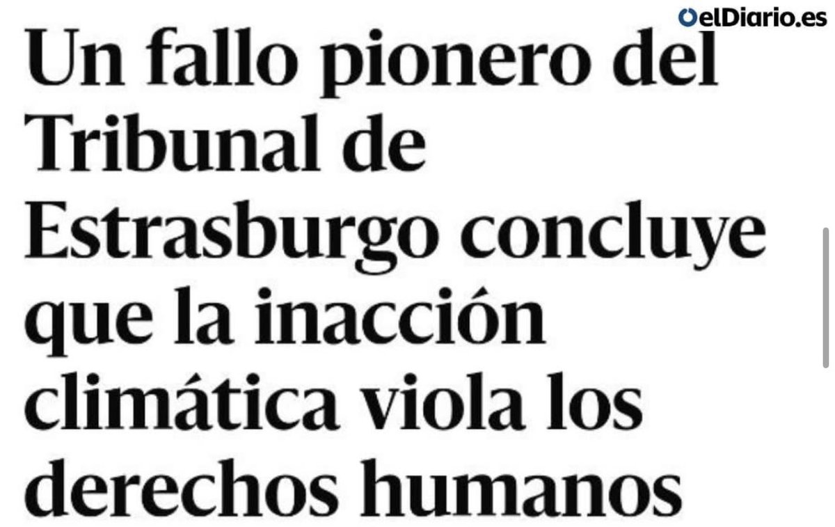 Aragonès i Illa, us haurien de xiular les orelles. Aquesta sentència pionera del Tribunal Europeu de Drets Humans obre un camí fins avui impensable: es podrà obligar als governs a actuar per reduïr les emissions. Venen mals temps pels macroprojectes👇