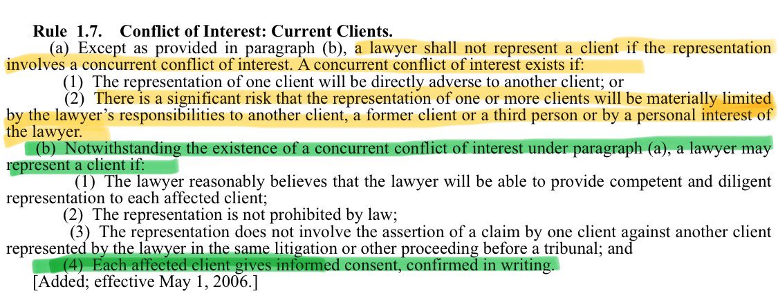 For anyone wondering about the conflict of interest in the Las Vegas lawyer shooting. See Nevada Rule of Professional Conduct 1.7(a)(2). It sounds like both lawyers who were killed had a personal interest in the representation of their client. #LasVegasShooting