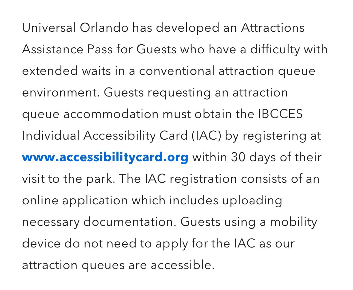 I hope I’m reading this incorrectly, but DAS’s change to exclusively accommodating those with developmental disabilities may be more restrictive than Universal’s IAC policy, as many disabilities covered by IBCCES are ineligible for DAS. Is that correct?