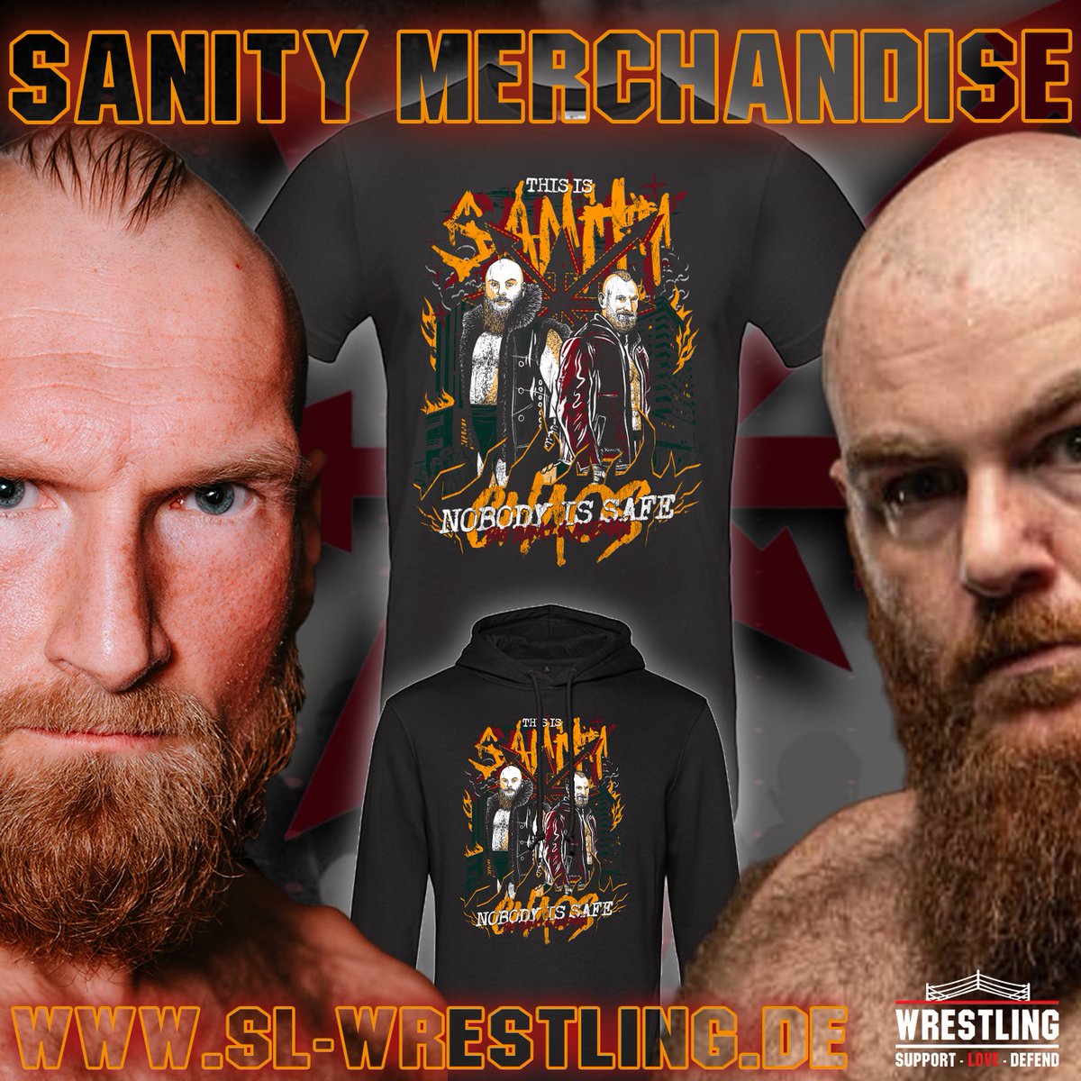 Soon available online @slwrestlingGER #SAnitY @DamoMackle @axeman3016 #ProWrestling #Merchandise