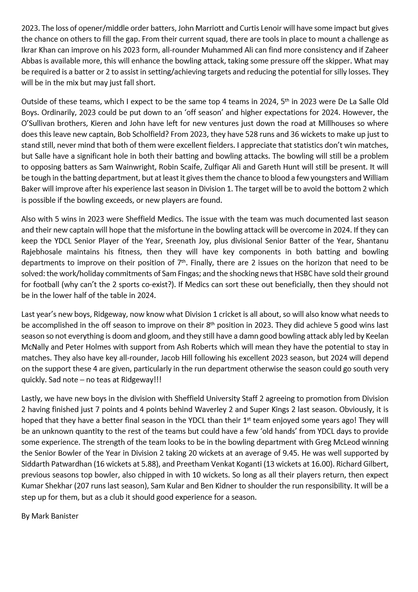 The Yorkshire & Derbyshire Cricket League tweet media