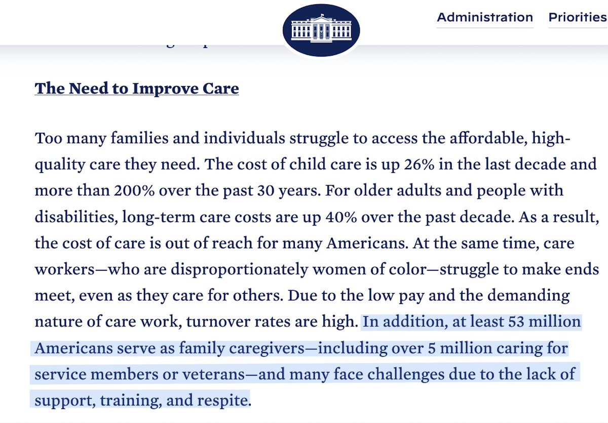 What a big day for care! Thrilled to see @POTUS champion caregiving in all forms! LOVE to see @NA4Caregiving & @AARP research shape this critical policy work. Learn more about the progress being made by the @WhiteHouse 👉: whitehouse.gov/briefing-room/… #CaregiverNation #CareCantWait