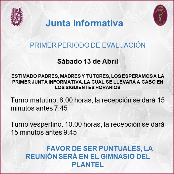 Invitación a la reunión informativa del primer parcial