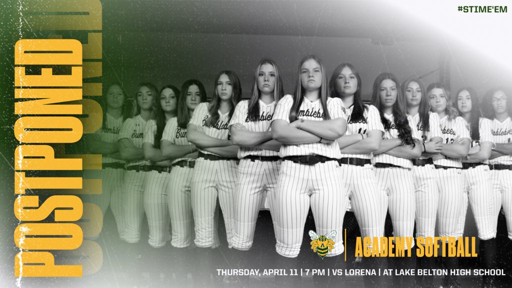 ‼️ SCHEDULE CHANGE ‼️
Today’s game versus Lorena has been postponed due to weather. We will play on Thursday, April 11th, at 7 PM at Lake Belton High School.