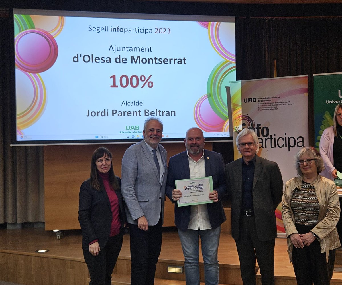 AjuntamentOlesa's tweet photo. 🔴RECONEIXEMENT A LA TRANSPARÈNCIA

🏅L'Ajuntament d'#Olesa ha estat distingit, per desè any consecutiu, amb el Segell InfoParticipa a la qualitat i transparència de la comunicació pública del web municipal https://t.co/D464Rx5v7A, amb una puntuació del 💯%.
Obrim 🧵👇 https://t.co/WLtl9bPJrL