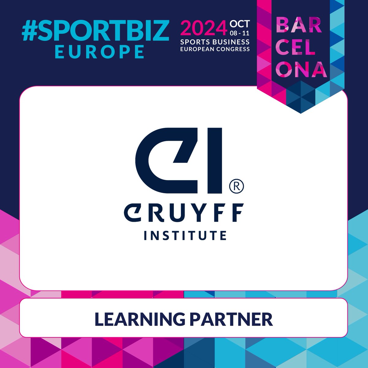 Welcome @CruyffInstitute, Learning Partner of SPORTBIZ EUROPE! The Sports Business European Congress returns to Barcelona this October, from 8th to 11th. Be part of it! #SPORTBIZEUROPE #SPORTBIZ #EducatingLeaders #CruyffInstitute