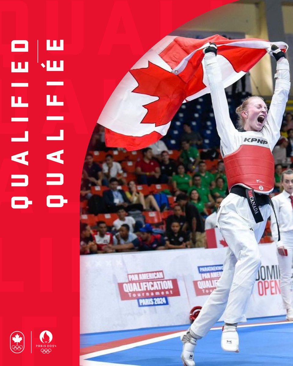 Chemin vers Paris 2024 : Josipa Kafadar décroche une autre place olympique en taekwondo pour le Canada 🇨🇦 avec une victoire remarquable en demi-finale dans l'épreuve des moins de 49 kg lors du Tournoi de qualification panaméricain 🥋 #ÉquipeCanada 📸: PATU