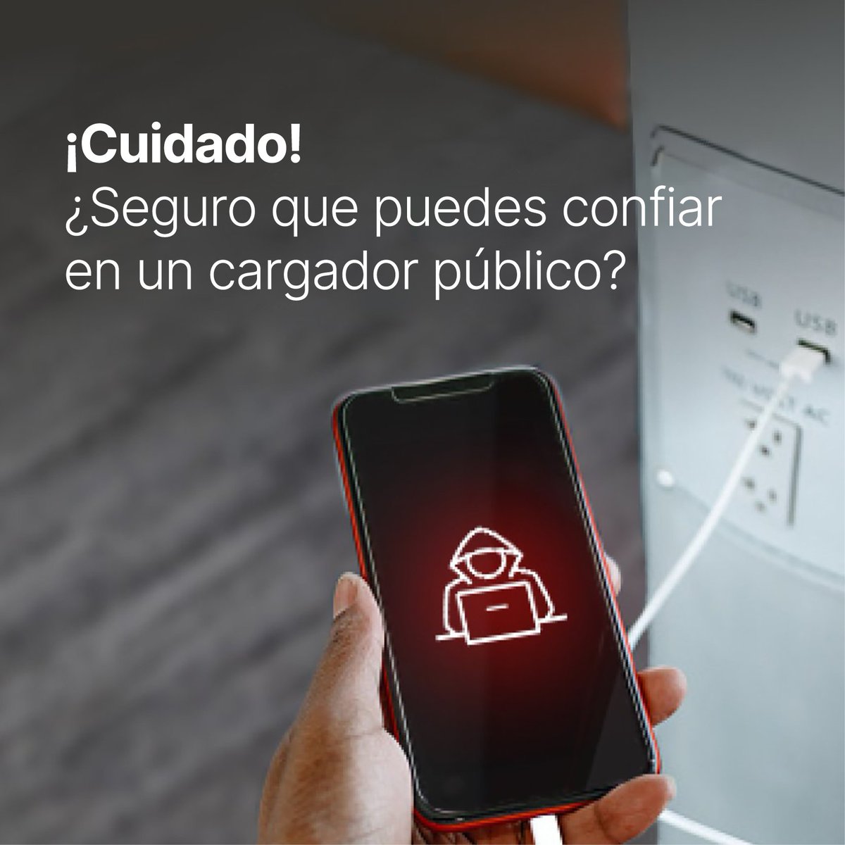 ¡Enciende sabiamente! ⚡ No te dejes engañar por el 'juice jacking' mientras viajas. ¡Omite los puertos USB públicos y opta por un cargador portátil o un adaptador de CA! ¡Manténte encendido, manténte a salvo! 🔋✈️