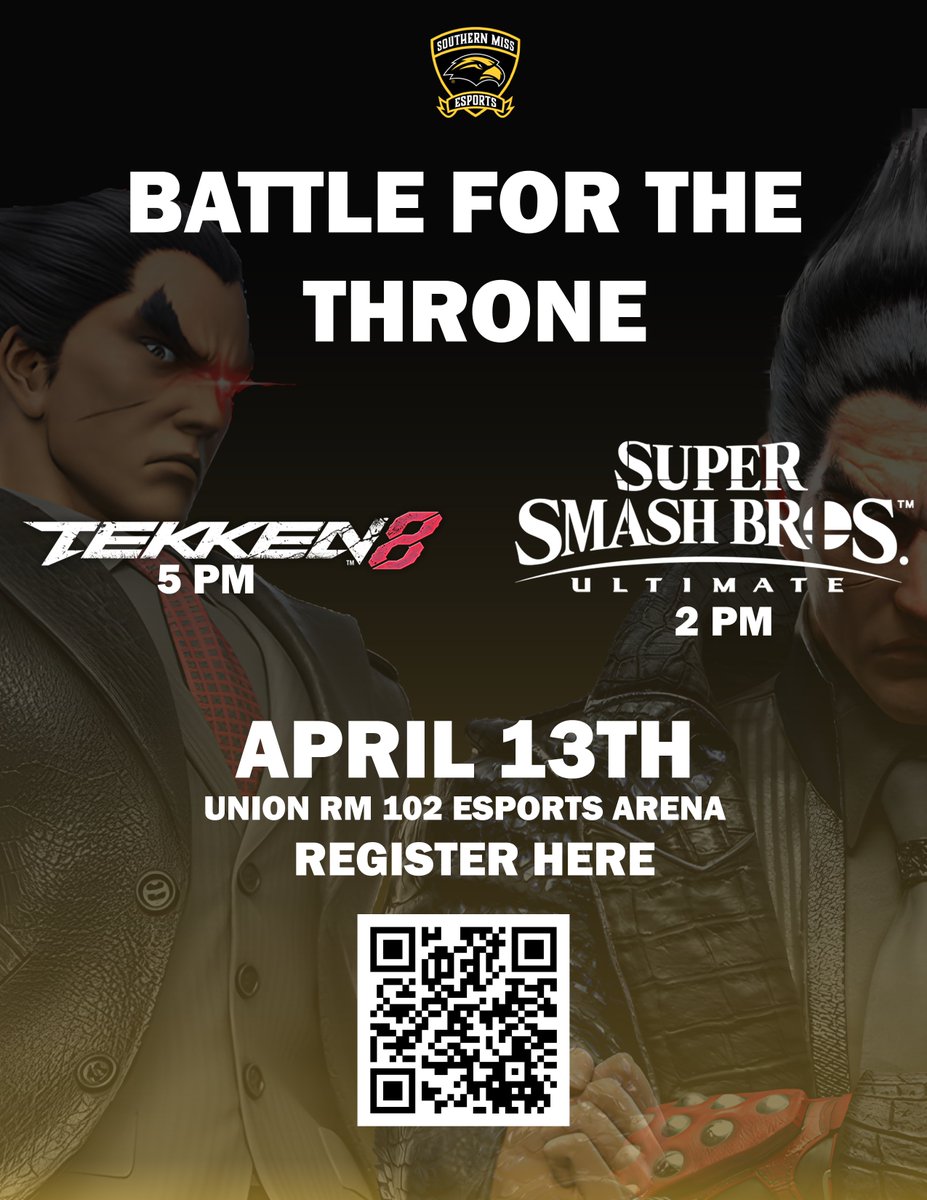 Who is ready for our Battle for the Throne this weekend? what game are you coming for the SSBU bracket or the Tekken8 bracket?

#SMTTT #LOCKIN #GETACTIVE