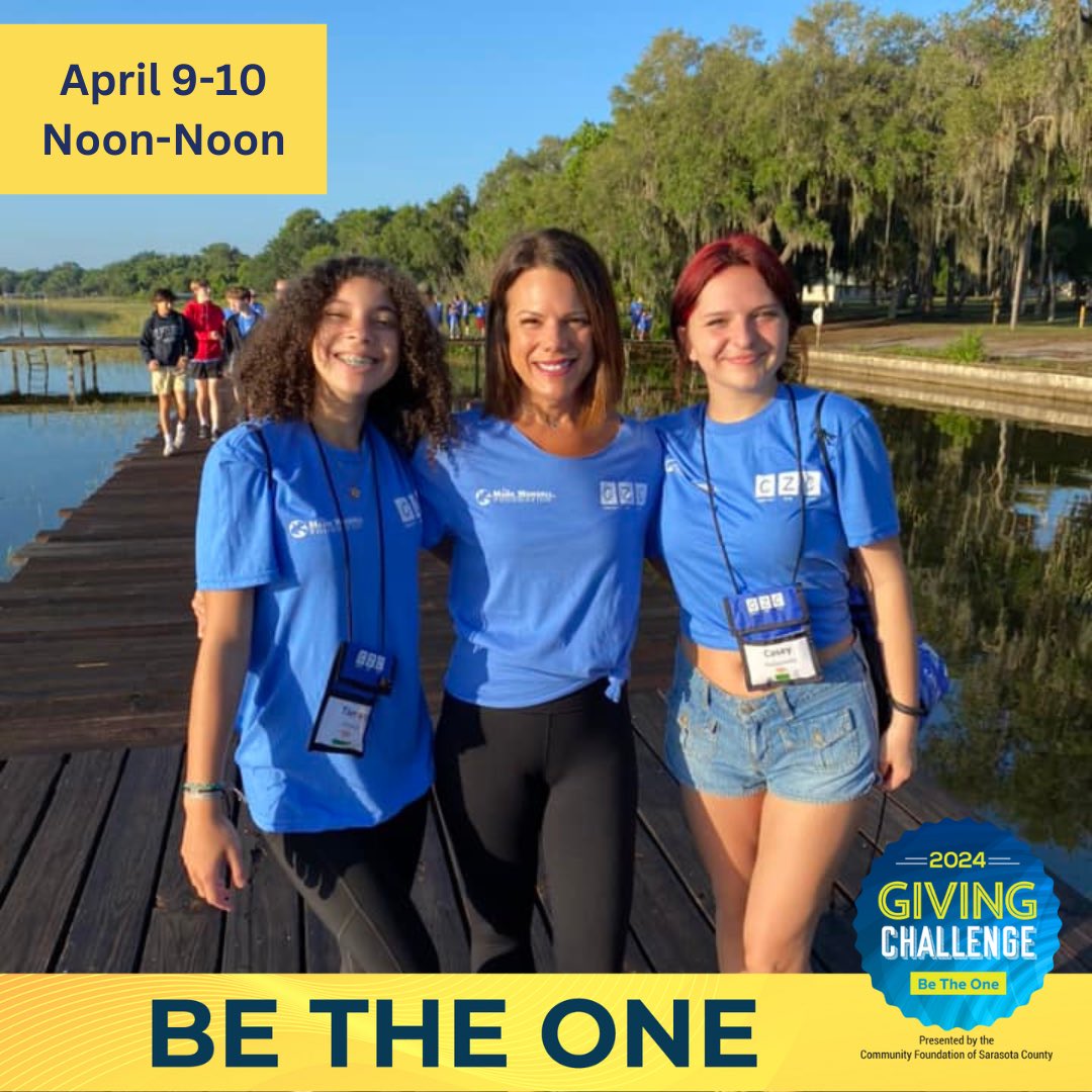 NOON-NOON 4/9-10 you can #BeTheOne to donate &amp; make a difference in the life of a child in grief. Gifts between $25-$100 will be matched by <a href="/ThePattersonFdn/">The Patterson Foundation</a> <a href="/SelbyFoundation/">William G. and Marie Selby Foundation</a> @ManateeCF <a href="/CFSarasota/">Community Foundation of Sarasota County</a> #GivingChallenge2024

givingchallenge.org/organizations/…