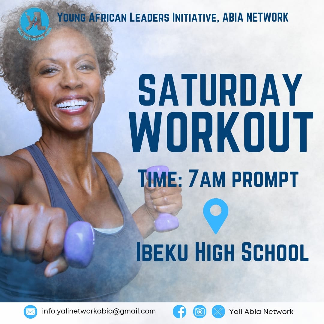 Who's ready to workout! The importance of exercise can't be overemphasized. It's even more fun when you have colleagues around! Saturday, 7am, we meet at Ibeku High School. It's always fun. Just don't miss out on the fun and gain! #WorkoutSaturday
