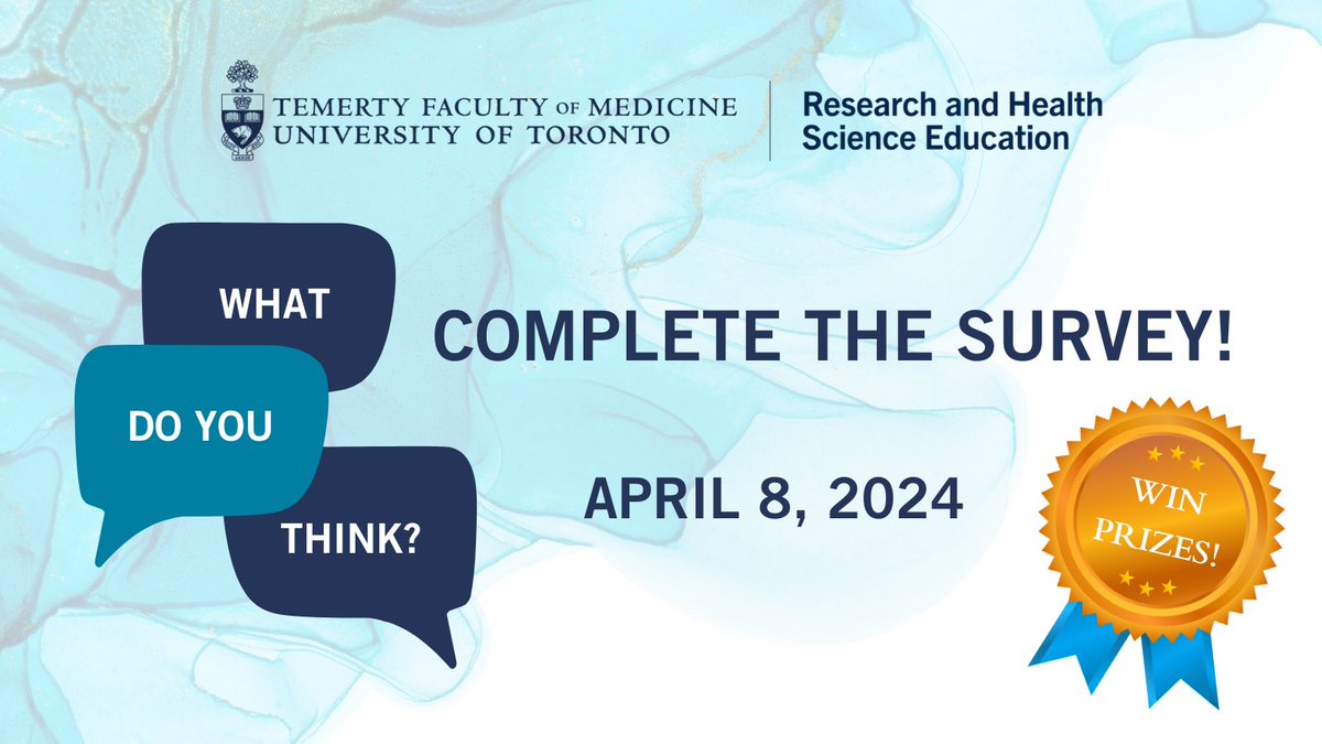 The Graduate Supervisory Experience Survey
is NOW OPEN!

Log in, complete the survey and you will automatically
be entered in a draw to win 1 of 36 prizes!! Top prize?
A brand-new 9th generation iPad!!!

To complete the survey, go to
meded.utoronto.ca/medicine!

<a href="/RHSE_UofT/">RHSE_UofT</a>