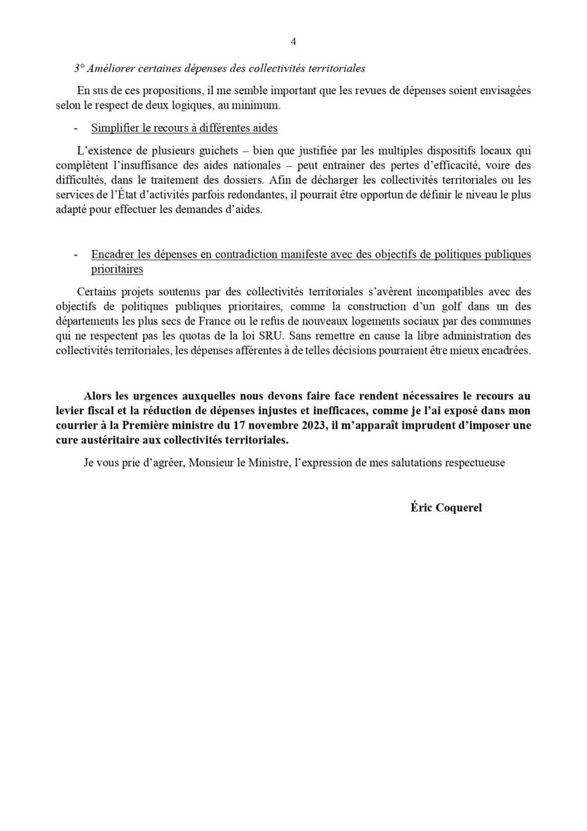 Le gouvernement veut mobiliser les collectivités pour réduire la dépense publique. C’est plutôt de leurs recettes que j’ai voulu parler au Haut conseil des finances publiques locales à Bercy. ⬇️ Voici ma contribution