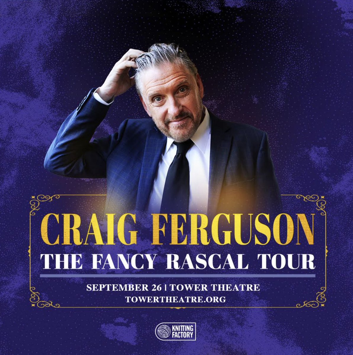 Just announced! I’ll be playing Bend, Oregon on September 26th. Presale starts tomorrow at 11:00AM PT with code ‘THEFANCYRASCAL’. thecraigfergusonshow.com/tour