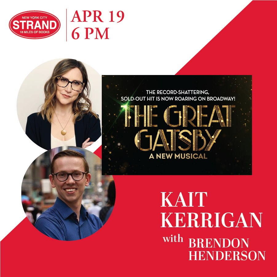 New event alert! 🚨 On 4/19 we’re super excited to be hosting @kaitkerrigan who wrote @bwaygatsby (among many other things!) She is joined by @Brenderson29, founder/director of @WaitWings. Reserve your tickets: buff.ly/43RCBGw 🎟️