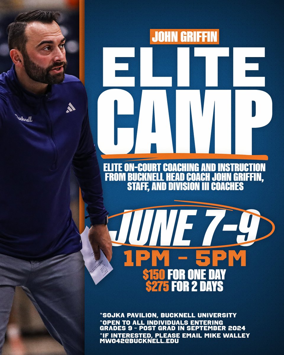 June 7, 8, 9th ELITE CAMP. Last Summer, we filled two days. Registration is Live. See you in Lewisburg! johngriffinbasketball.totalcamps.com