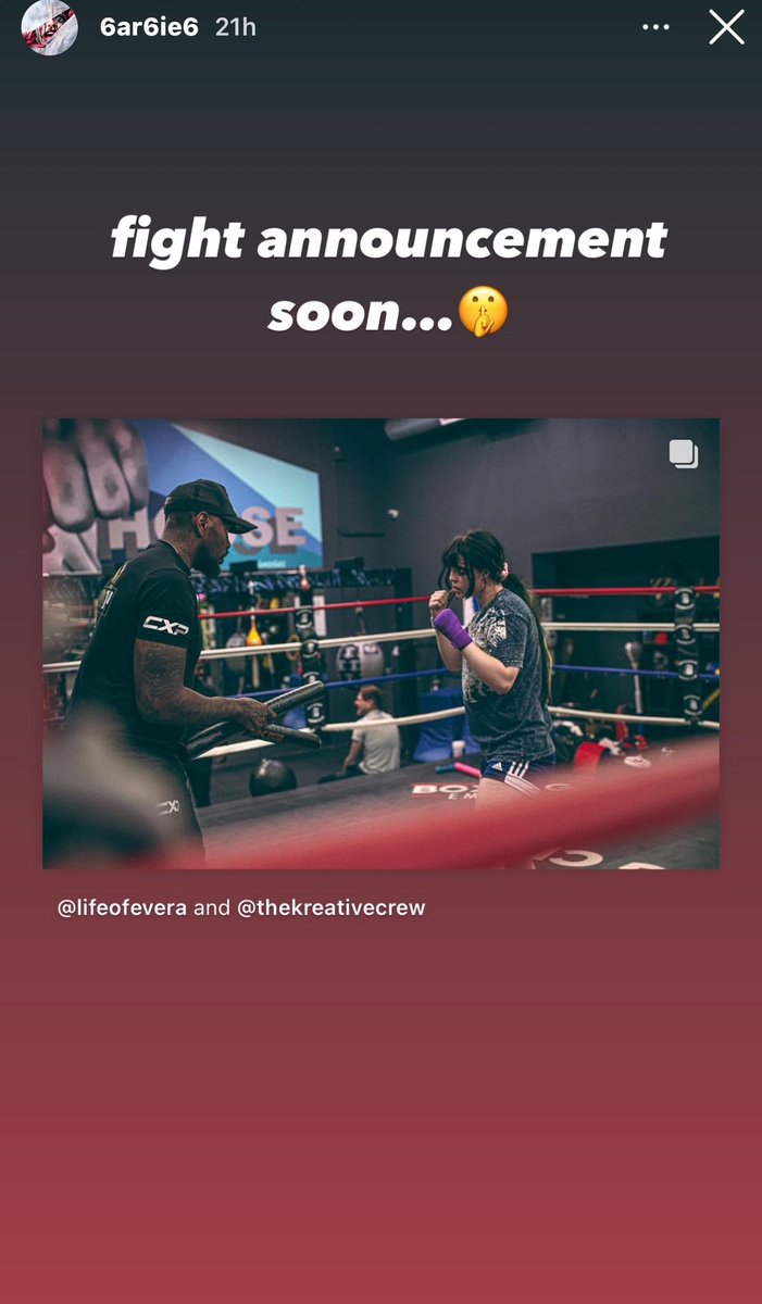 ‼️ @bar6ie6 is teasing on a fight announcement. - Who do you think she will be fighting ❓🤔 📸:-@IfnBoxing