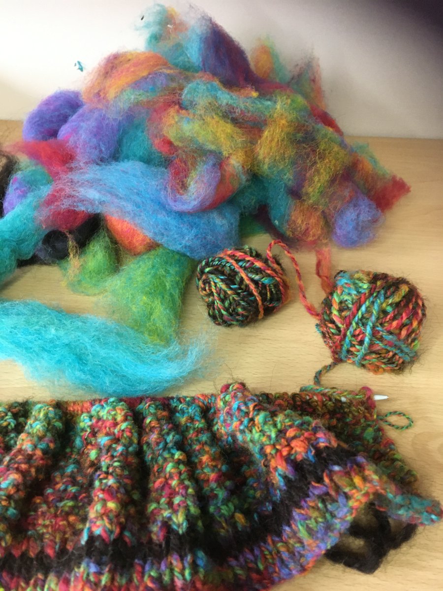 Just started spinning and knitting this top.