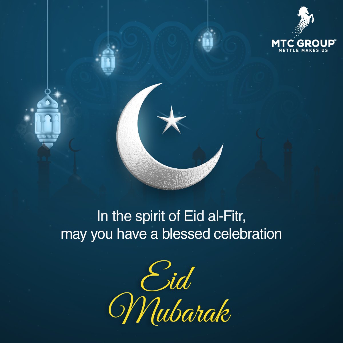 MTC Group sending you warm wishes on Eid-ul-Fitr, may this day bring peace and prosperity to your life. #MTCGroup #EidMubarak #BlessingsOfEid #PeaceAndJoy #EidCelebration #FestiveSpirit #EidGreetings #BlessedEid #JoyfulMoments #EidWishes #EidAlFitr
