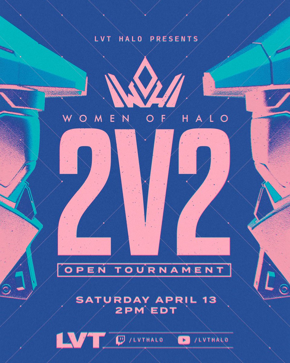 LVT has teamed with @WomenofHalo for a 2v2 Tournament! Open to the amazing Women in our Halo Community! Host: @alyekly Casters: @JollyCasts & @LaSinity Observers: STAROCiTY & @IzzyScout_C TO: @itsBiiTTERSWEET & @TheDSAGroup Prize: $500 USD Register here: bit.ly/lvtxwoh2v2