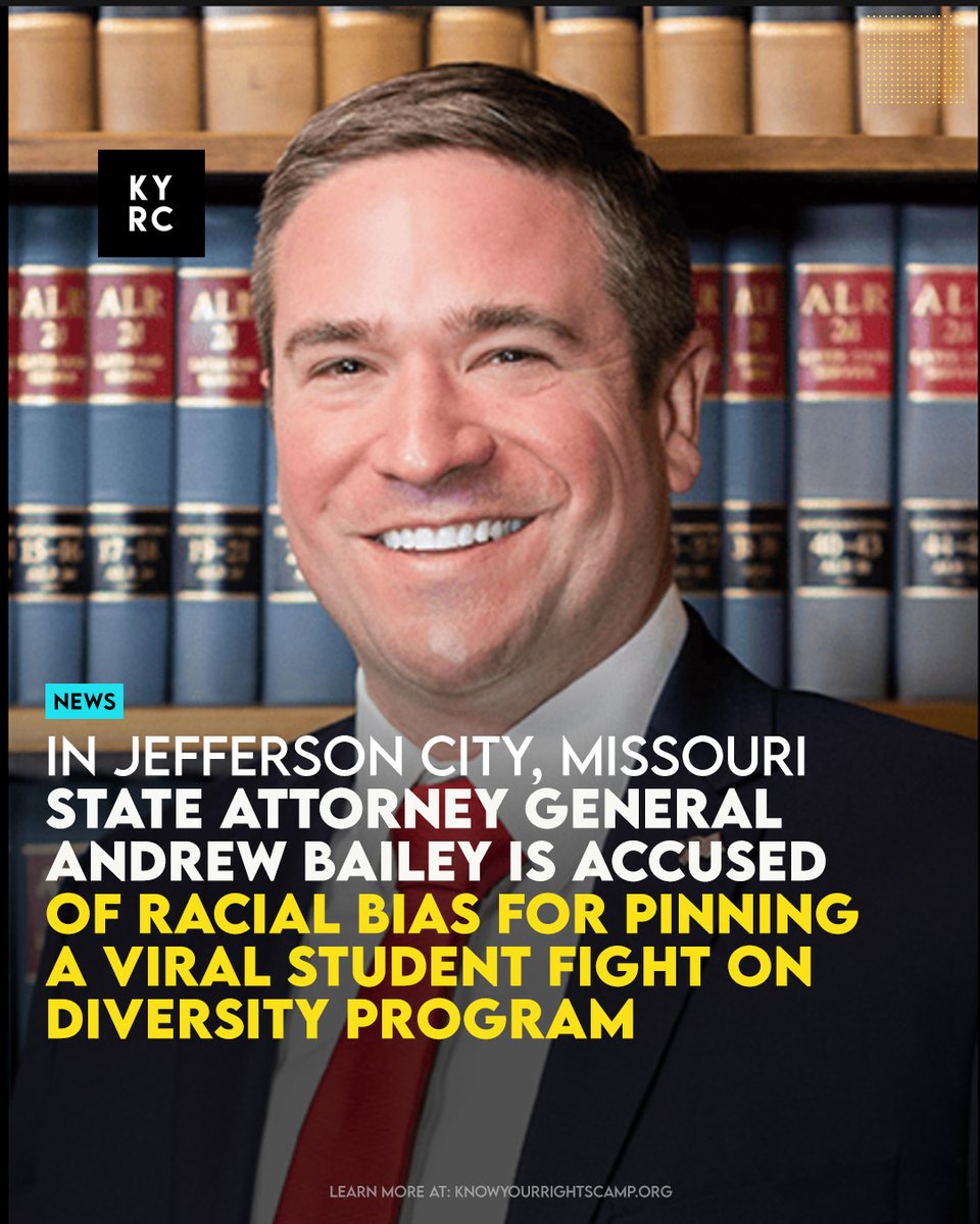 State Attorney General Andrew Bailey Is Accused Of Racial Bias For Pinning A Viral Student Fight On Diversity Program Link: ow.ly/hg2J50RaQxf