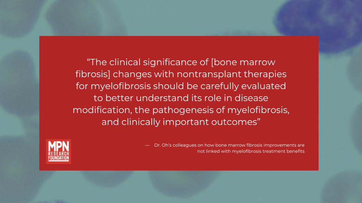 Recent eJHaem study by @StephenOh & team challenges #myelofibrosis treatment evaluation, showing #momelotinib & #ruxolitinib improve #fibrosisgrades but not tangible benefit to survival/well-being. Time to expand response metrics? Details: onlinelibrary.wiley.com/doi/10.1002/jh…