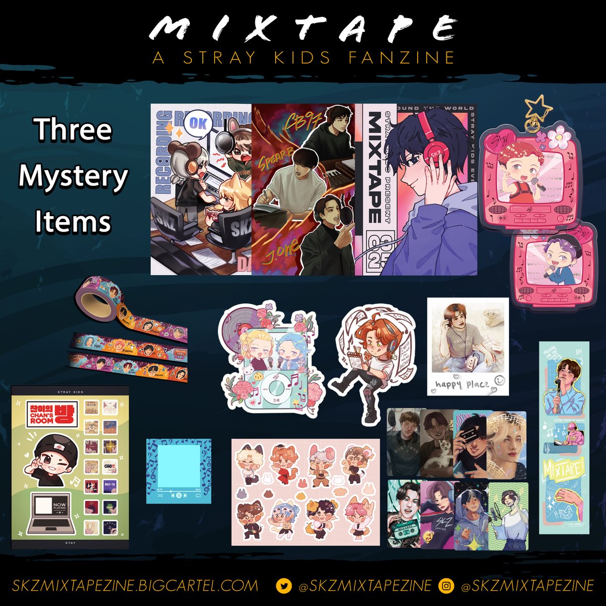 Our leftover sale for Mixtape: A Stray Kids Fanzine is now LIVE 💛
With over 145 pages of art, it's the perfect gift for any Stay! 
All proceeds go to the Shiny Foundation 💛

Link below