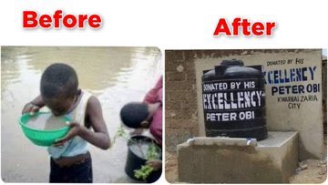 This Northern Nigeria ,their source of drinking water is gutter dirty water. 
MR PETER OBI provided this borehole to them. 
But them Arewa become ungrateful started criticizing him, this is evil !

#ThankYouPeterObi pls PO leave them, they are haters of good and lovers of evil !