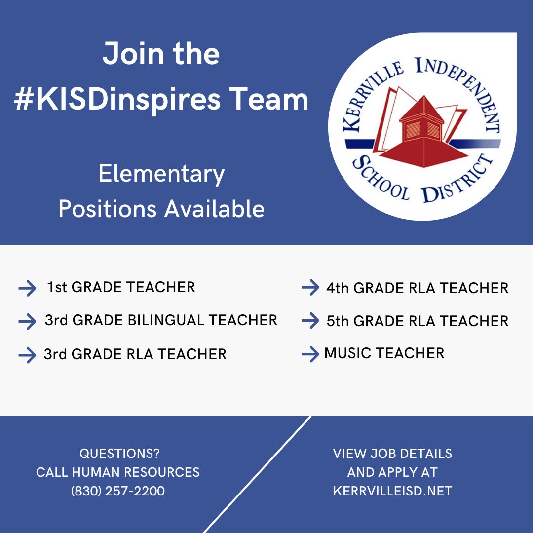 Kerrville ISD Human Resources (@kerrvilleisdhr) on Twitter photo 