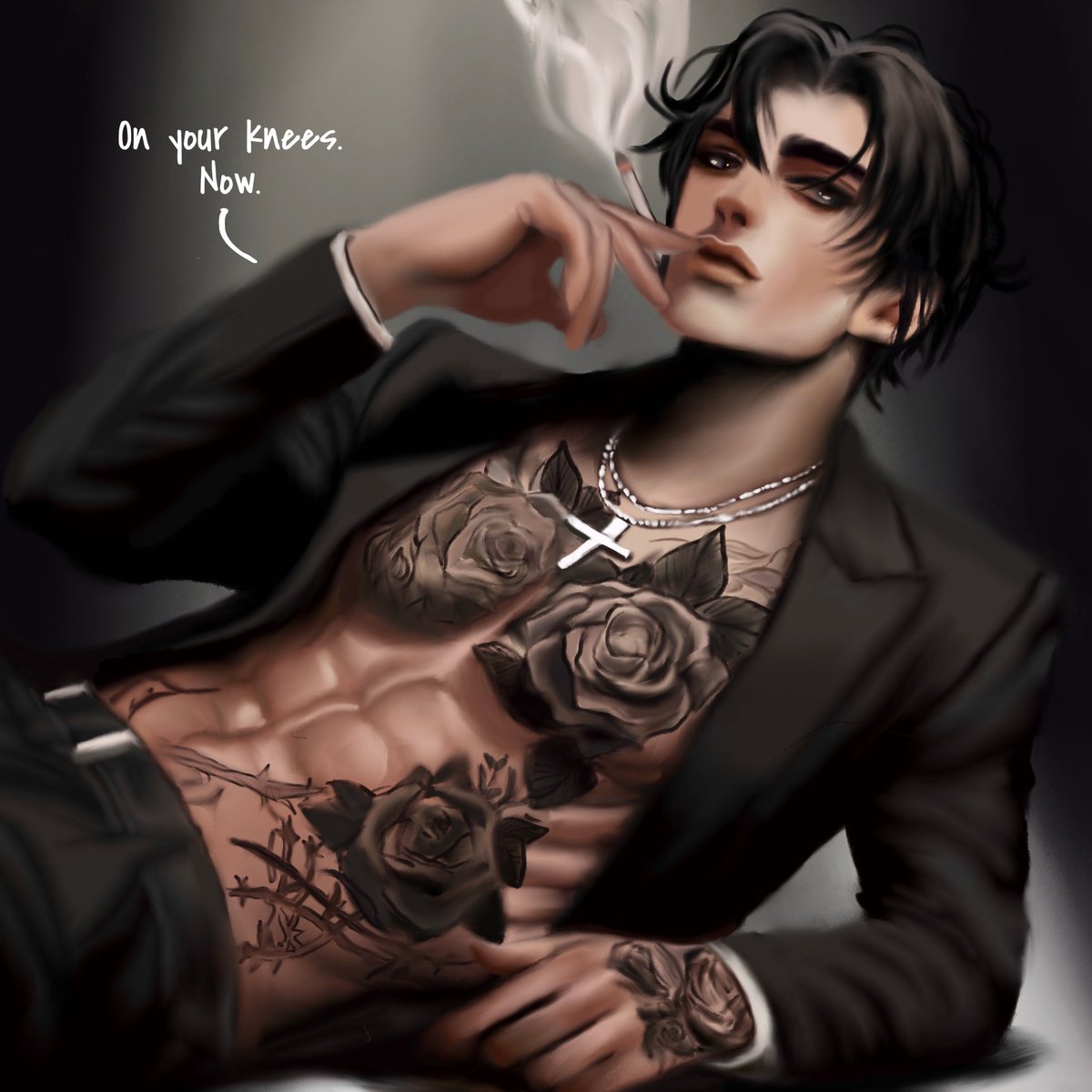 Yes sir 🧎‍♀️ 📚 The Devil Tainted Us (A Gothic, Age Gap and Forbidden Romance) amazon.com/Devil-Tainted-… #booktwt #characterart #darkromance