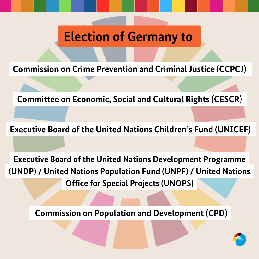 I am delighted that all German nominations were acclaimed during today's #ECOSOC 🇺🇳elections. My special congratulations to the successful colleagues from the Eastern European Group in contested elections 🇦🇱 🇨🇿 🇪🇪 🇱🇻 🇵🇱