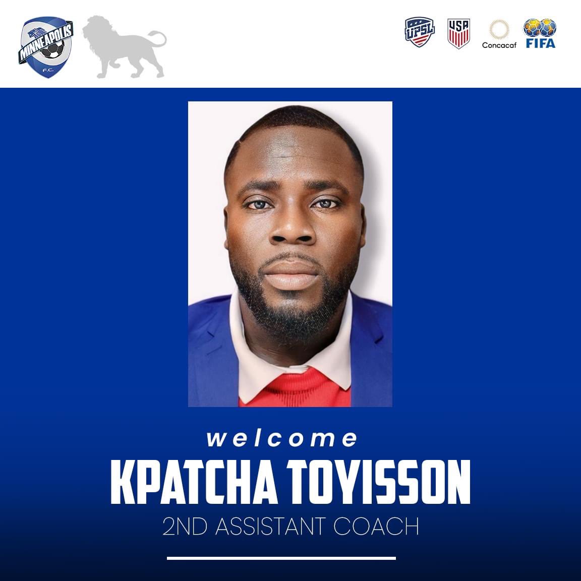 🔵 𝗧𝗘𝗔𝗠𝙉𝙀𝙒𝙎 ⚪️ FC Minneapolis welcomes Kpatcha Toyisson as the Club's 2nd Assistant Coach. Before retiring from competitive soccer, Togolese Toyisson spent five seasons with the Lion Kings between 2019 and 2023, and he is now back as the second assistant coach to give