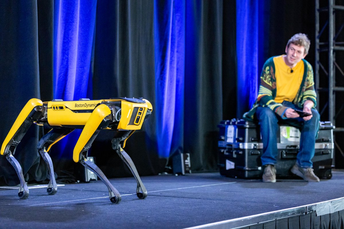 Revisit one of MAX 2023's most popular sessions featuring a famous pup. Perry Nightingale, SVP for Creative AI shows how advanced robotics plus the latest generative AI are driving innovation alongside Spot, The Agile Mobile Robot from BostonDynamics 🐕adobe.ly/3UbcN4X