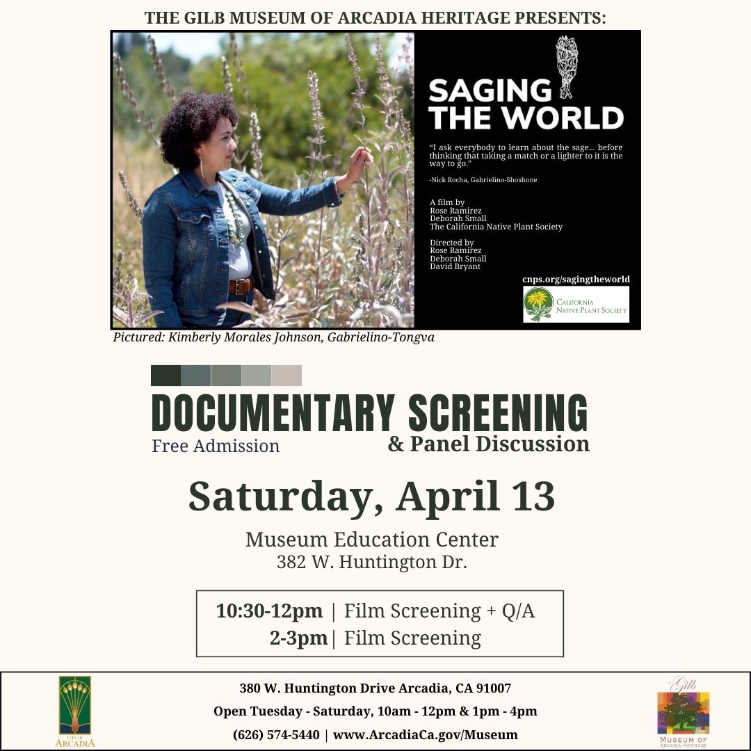 Join us this saturday 4/13 at the Museum Education Center for a thought provoking day as we screen 'Saging the World,' a powerful documentary shedding light on the ecological and cultural issues intertwined with white sage.⁠ ⁠⁠ #SagingTheWorld #Documentary #FilmScreening