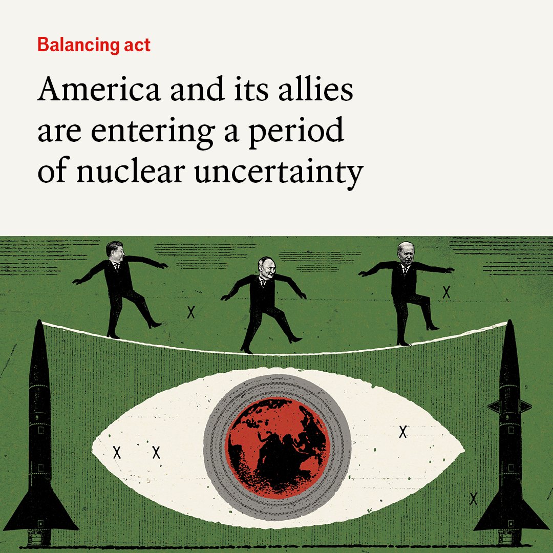 Great­-power rivalry has grown, making an intensification of nuclear com­petition more likely. A growing number of influential thinkers in America believe that deterrence is getting harder—and could become precarious econ.st/3xxMcWQ