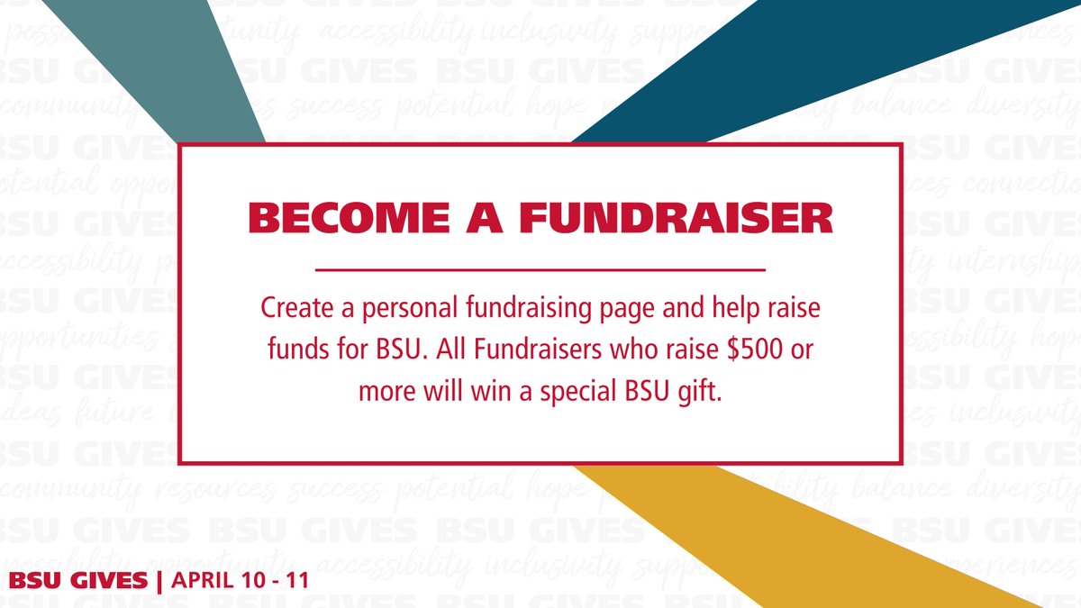 BSU_Alumni's tweet photo. When you become a fundraiser this Giving Day, you help to encourage gifts in your own network that will directly benefit @bridgestateu student futures.
Become a fundraiser and support our Bears this April 10-11.
https://t.co/xmMcXxK5XA | #BSUGives https://t.co/yM7kK5KA71