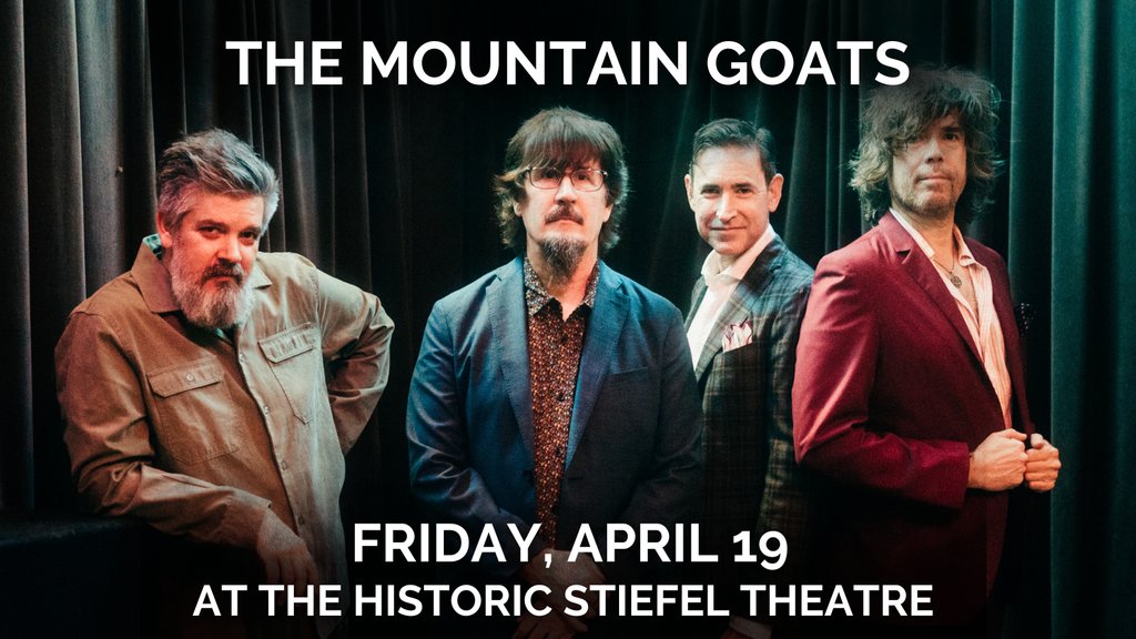 Don’t miss the infectious melodies & lyrical prowess of legendary indie folk band @mountain_goats, led by the brilliant John Darnielle, as they grace the Stiefel Theatre on Fri. 4/19! To secure your tickets to catch them alongside @katykirby_, head to: 🎟️ bit.ly/ST-MG