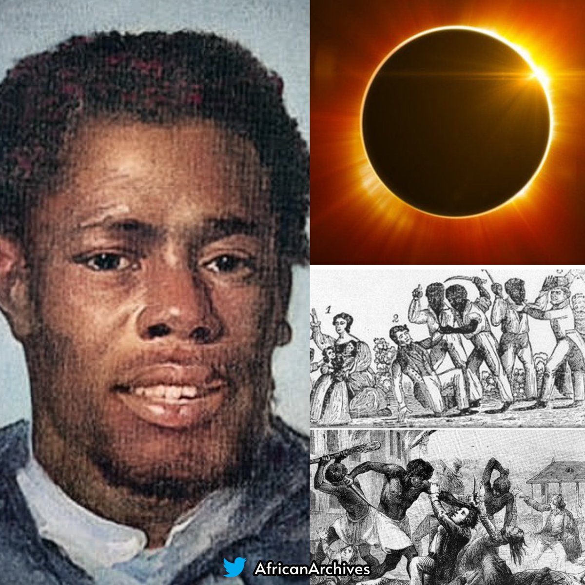 gilbertkibiwot4's tweet photo. In 1831, Freedom fighter Nat Turner saw a Solar Eclipse, which he believed was a sign from God and he started what is considered the most deadly slave revolt, the Nat Turner Rebellion, which sparked the events leading to civil war.

#ARSBAY #REALMA 
#RealMadrid #ManCity #ChampionsLeague #Bernabeu #Arsenal #BayernMünih