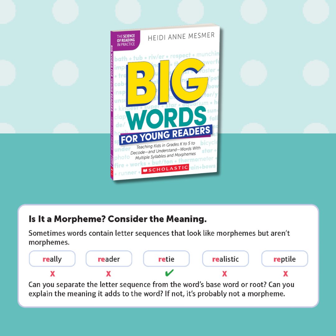 📢 Teachers! Morphemes are about meaning, not just letter sequences. Learn how to introduce your students to BIG words by picking up my book: https://bitl y.ws/3hKqy!