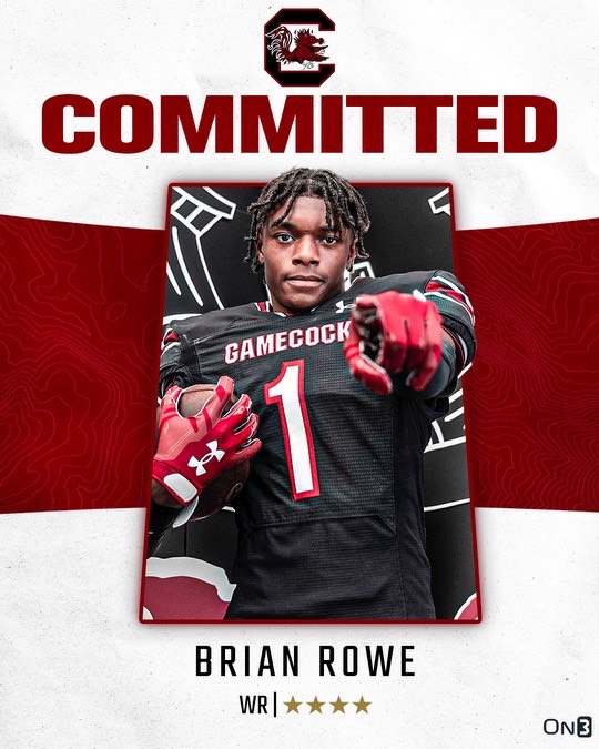 🚨BREAKING🚨 Concord (N.C.) Jay M. Robinson class of 2025 four-star WR Brian Rowe has committed to South Carolina. READ HERE ➡️ on3.com/teams/south-ca…
