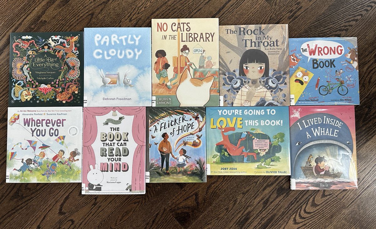 My picture book, I AM A THUNDERCLOUD with @RP_Kids, has been out in the world for ONE WEEK! 🥳

I'm busy... but of course I had to get a #libraryhaul with fabulous new releases. Can't wait to read all of these beauties in my newest #KidLitBookStack 📚