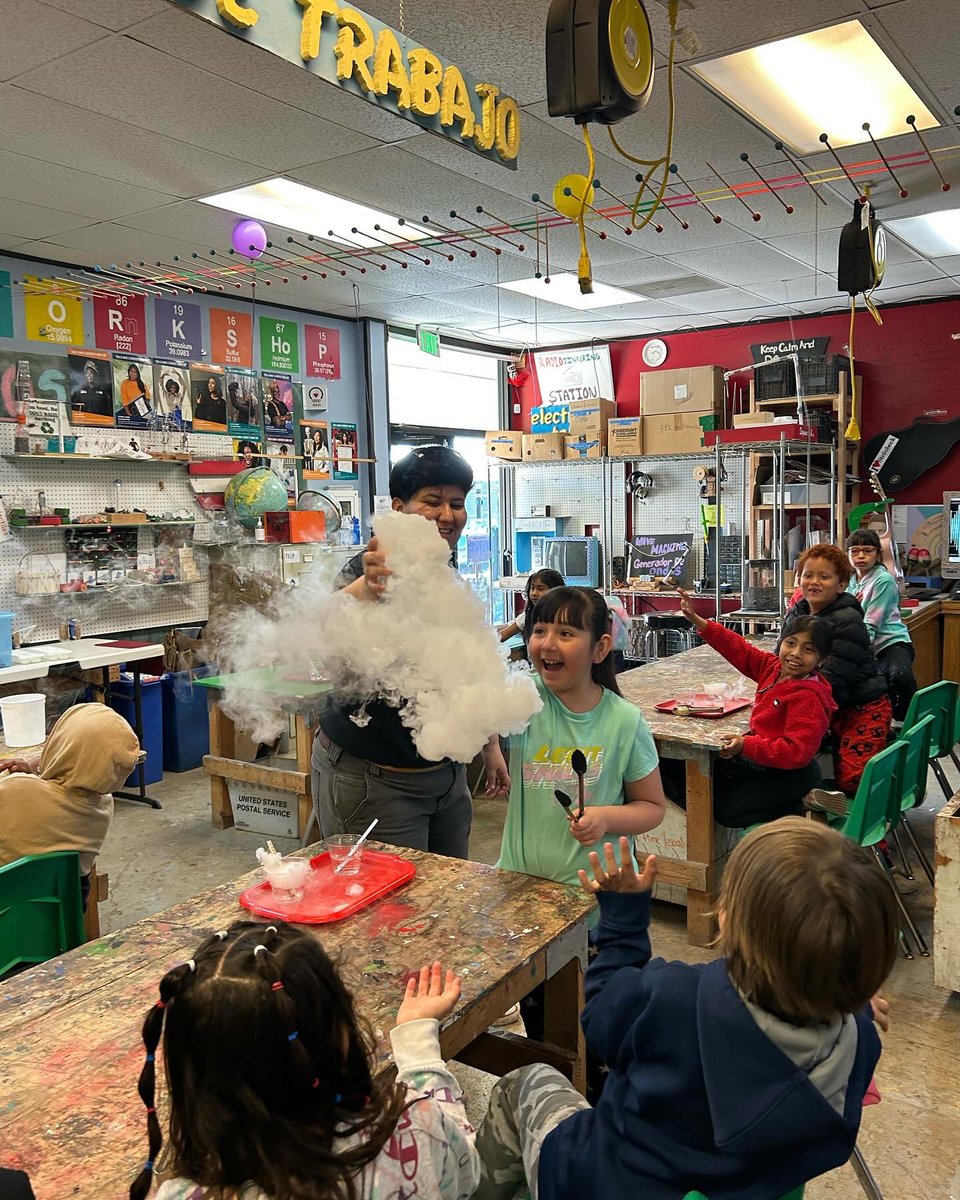 greenfieldcsw's tweet photo. In March, Greenfield’s 2nd graders got to explore the wondrous properties of dry ice through our ‘States of Matter’ lesson! Not only did the students learn about sublimation, but they also got to see their new knowledge put to practical use by making dry ice ice cream! 🍦😋 https://t.co/n4JXWgyq0Q