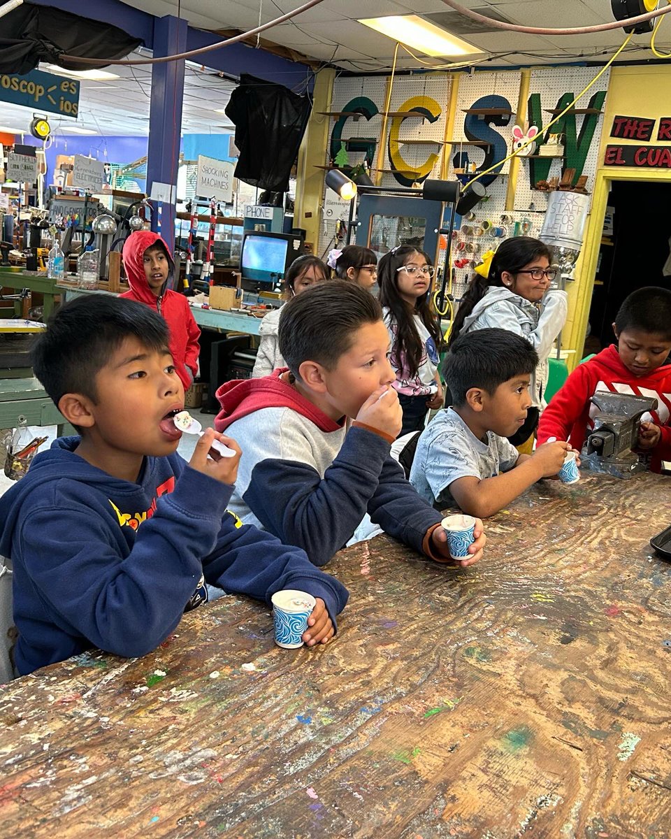 greenfieldcsw's tweet photo. In March, Greenfield’s 2nd graders got to explore the wondrous properties of dry ice through our ‘States of Matter’ lesson! Not only did the students learn about sublimation, but they also got to see their new knowledge put to practical use by making dry ice ice cream! 🍦😋 https://t.co/n4JXWgyq0Q