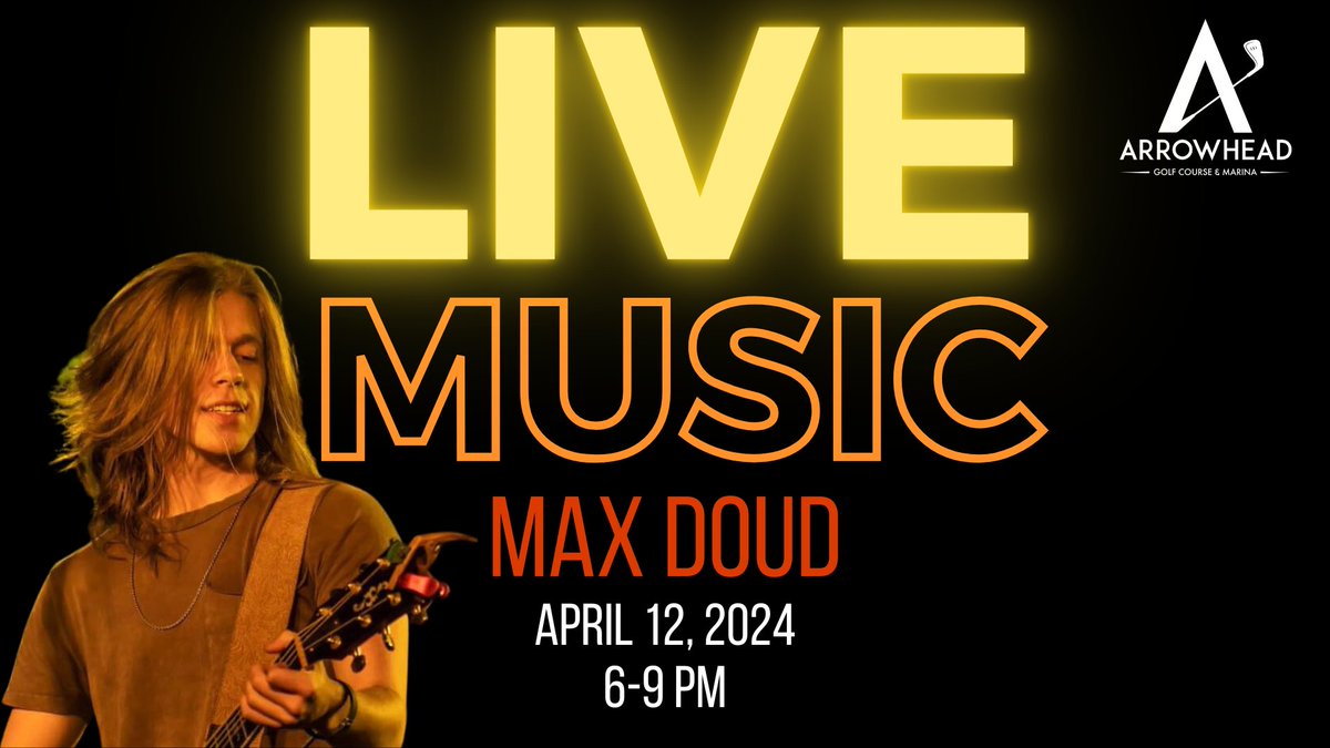 Max Doud is an 18 year old recording Artist in Rochester, NY. He has played live music venues all over his hometown since the age of 13. Come see his debut performance at Arrowhead Golf Course & Marina this Friday 6-9 PM!! #rochestermusic #livemusic #585music #rochestermusicscene