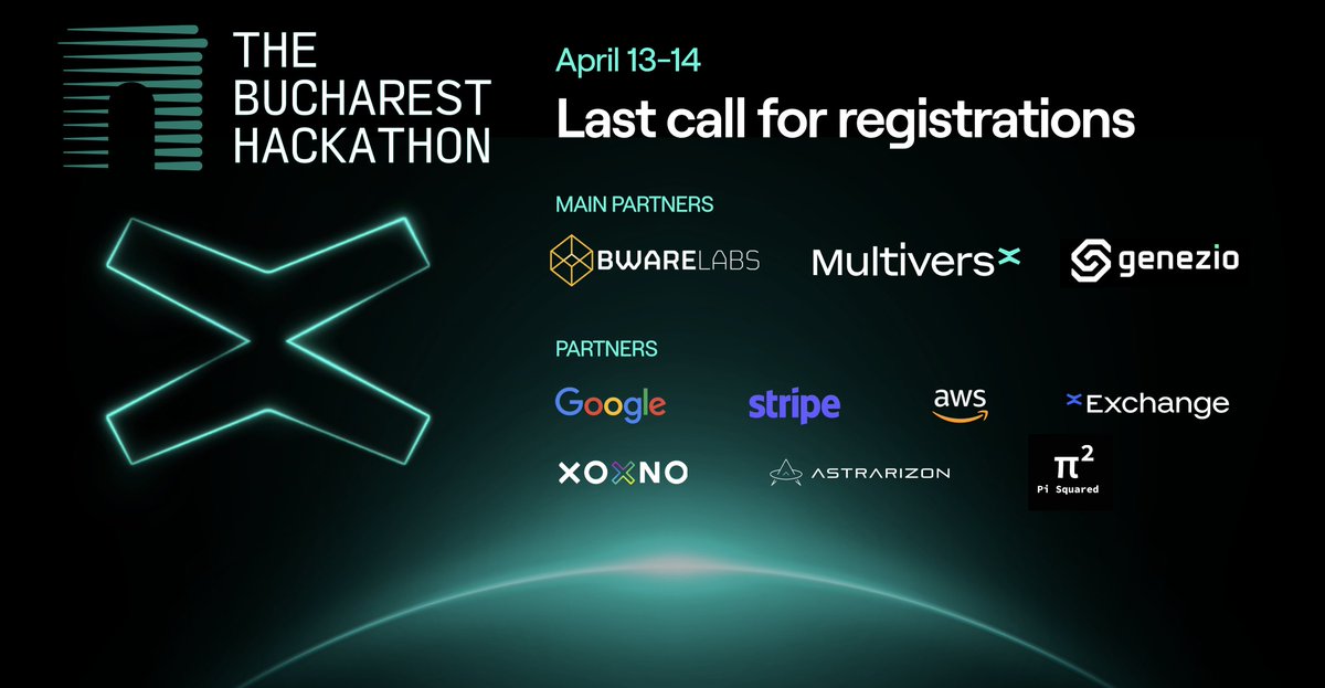 Today's hackathon winners have a real shot at becoming tomorrow's elite founders. Win and grow with representatives from Google, Stripe, #MultiversX, Genezio & many blockchain companies. Last hours to get in for the @bucharestHack hackathon. thebucharesthackathon.com