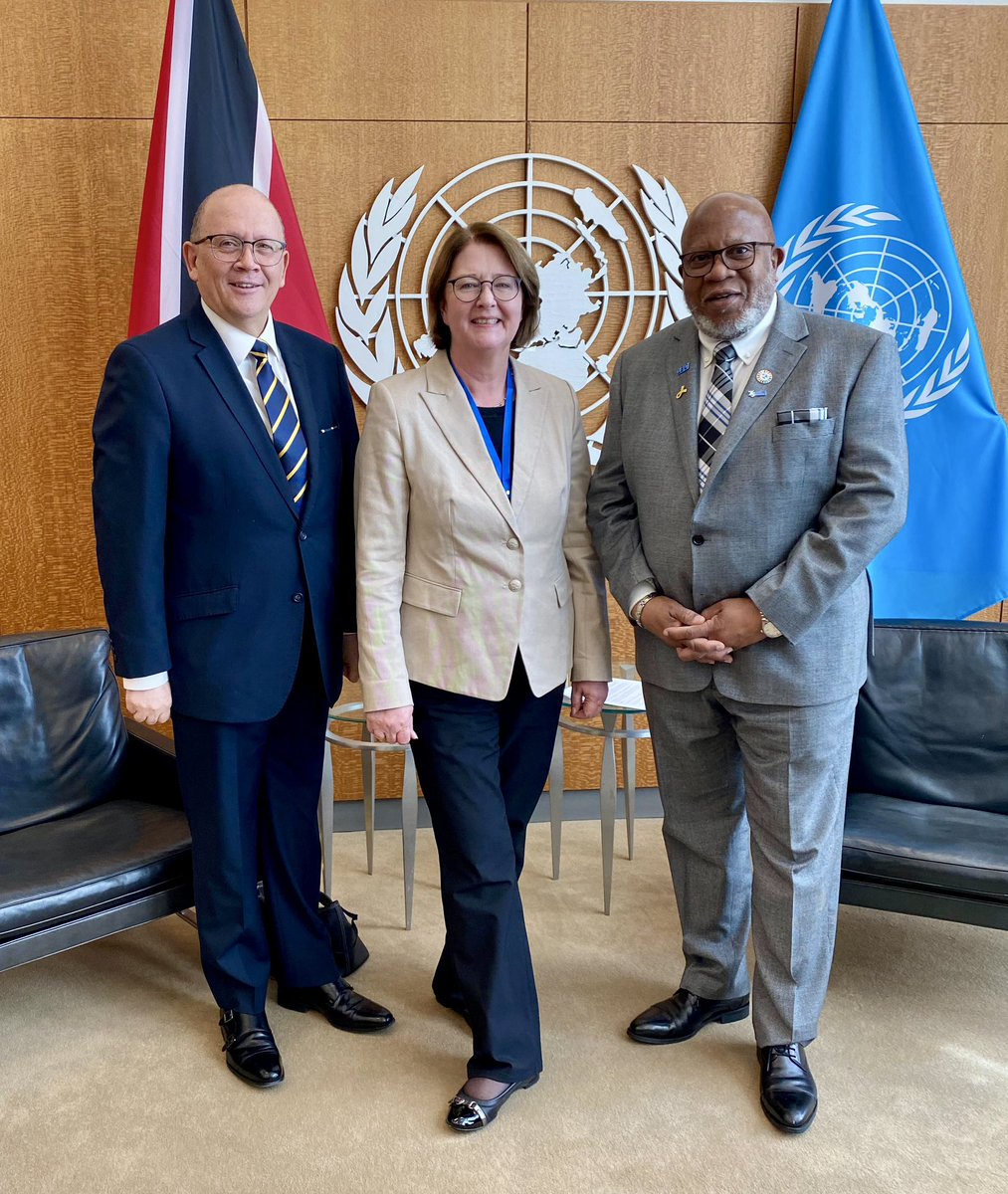 Had a productive meeting with Amb. @GermanAmbUN_NY 🇩🇪 and Amb. @NevilleGertze 🇳🇦, co-facilitators for the #SummitOfTheFuture Exchanged views on the negotiation process on the Pact and the way forward. It is this multilateral effort that we need for a brighter future. #SotF