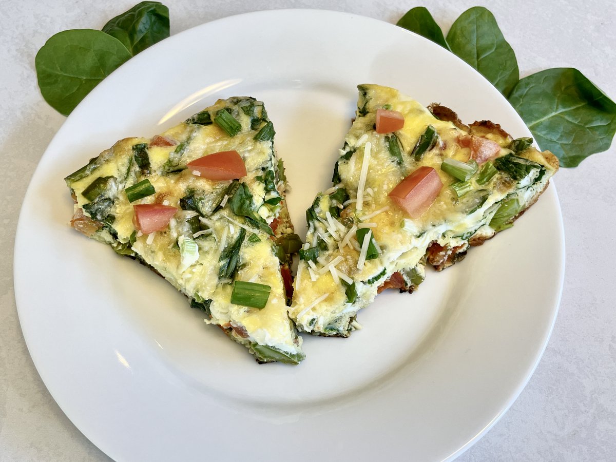 I made this delicious Spring Vegetable Frittata recipe for @MastersSwimming 
It’s a great way to enjoy leucine-rich protein from eggs, milk & Parmesan cheese

Leucine stimulates muscle growth

Bonus: frittatas are fabulous snacks on-the-go or mini-meals post-workout

#healthymeal
