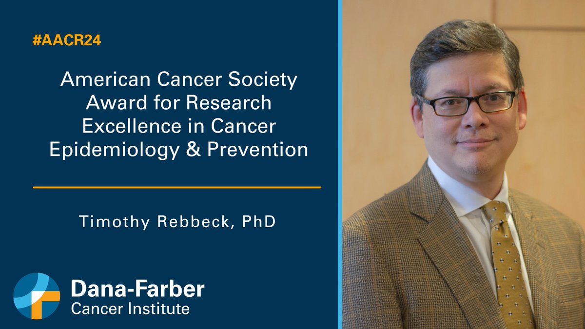 Congratulations to Timothy Rebbeck, PhD, (@TimRebbeck) @DanaFarber for receiving the #AACR24 @AmericanCancer Award for Research Excellence in Cancer Epidemiology & Prevention recognizing groundbreaking contributions to cancer prevention standards. ms.spr.ly/6016c4izg